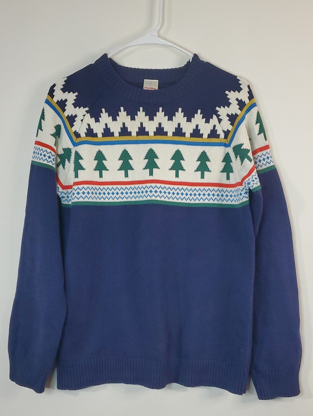 Womens Hanna Andersson Winter Solstice Holiday Sweater Size Small Blue Fairisle - Picture 2 of 15